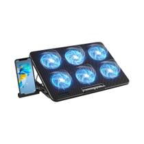 Base De Resfriamento Para Laptop De 15.6-17.3 Polegadas Com 6 Ventiladores Silenciosos E 7 Alturas