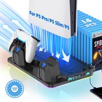 Base de resfriamento ZYTHRONE para PS5 Slim e Pro com carregador duplo para controles