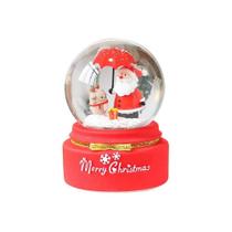 Base de resina para caixa de música Christmas Santa Snow Globe com rotação