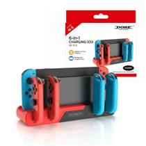 Base Dock de Carregamento Suporte Carregador Compatível Nintendo Switch e Oled Joycon Slots Porta Jogos Usb