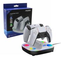 Base Dock Duplo Carregador com Led RGB para Controle Manete Ps5 Playstation Dualsense - Dobe