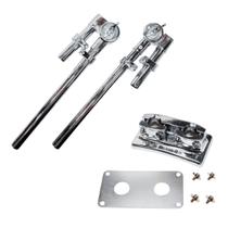 Base Dupla + 2 Tom Holder 7/8 2.2cm Cromado Reforçado