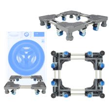 Base Elevatória C/ Rodas P/ Lava e Seca Samsung, Electrolux e LG Ideal P/ Elevar, Nivelar e Facilitar Limpeza do Eletrodoméstico