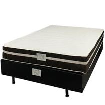 Base em material sintético com Colchão Bio Classic Casal com Molas Ensacadas 62x188x138cm Bio Flex Cor Preto