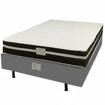 Base em Veludo com Colchão Bio Classic Casal com Molas Ensacadas 62x188x138cm Bio Flex Cor Cinza