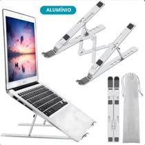 Base Ergonômica Aço Notebook/Tablett Regulável Prata Profissional