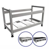 Base Expositora para Chapas e Char Broiler Venâncio Linha Prime 120cm em Aço Inox