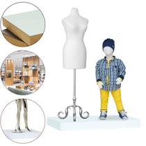 Base Expositora Para Manequim Vitrine De Lojas 10x50x80cm MDF Branco Base Expositora Para Manequim Vitrine De Lojas 10x50x80cm MDF Branco