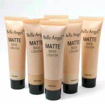 Base Facial Líquida Matte Belle Angel Alta Cobertura Tom Natural Bege Maquiagem