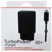 Base Fonte Carregador de Parede Rápido 30+ USBC Conector "C" 30w com Cabo + Fone