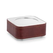 Base Fragmentos Prata com Couro Vermelho