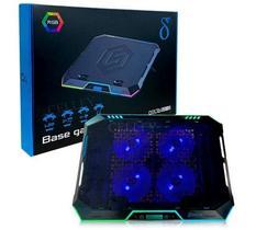 Base Gamer Refrigerada p/Notebook Led rgb 4 Fans Rpm USB