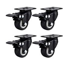 Base giratória de borracha Caster Wheels com placa superior e freio de bloqueio Base giratória de borracha Caster Wheels com placa superior e freio de bloqueio