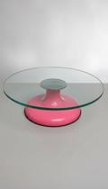 Base Giratória Vidro 30cm Rosa Base Giratória Vidro 30cm Rosa