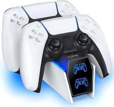 Base Horizontal para 2 controles Compativél com ps5 dock com LED