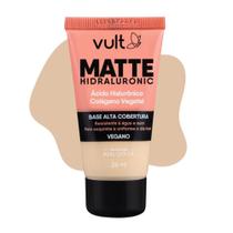 Base Líquida Alta Cobertura Cor V170 Matte Hidraluronic Colágeno Vegano 26ml Vult