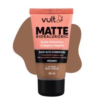Base Líquida Alta Cobertura Cor V320 Matte Hidraluronic Colágeno Vegano 26ml Vult