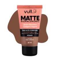 Base Líquida Alta Cobertura Cor V360 Matte Hidraluronic Colágeno Vegano 26ml Vult