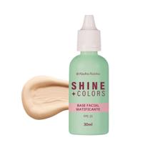Base Líquida Matificante FPS 15 Porcelana Shine Colors Abelha Rainha 30ml