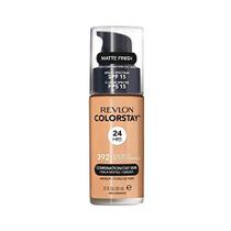 Base líquida Revlon ColorStay, Maquiagem para pele mista / oleosa com SPF 15, Cobertura de longo desgaste, Cobertura Média com Acabamento Fosco, Bege Sol (392)