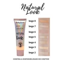 Base Líquida Ruby Rose Acabamento Natural Look Cores Bege