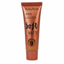 Base Líquida Ruby Rose Soft Matte Alta Cobertura chocolate 9