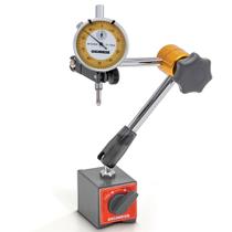 Base Magnética Articulada Braço Com Ajuste Fino + Relógio Comparador De 0 a 10 mm