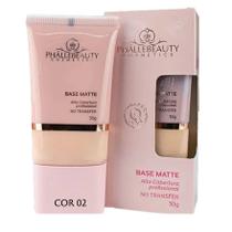 Base matte alta cobertura efeito matte phallebeauty