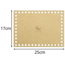 Base MDF Retangular Crochê/Fio de malha - 25cm x 17cm