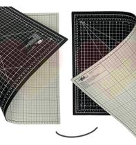 Base Mesa Apoio De Corte Dupla Face A2 60x45 Duas Cores Um Lado Preto Outro Lado Cinza P/ Patchwork