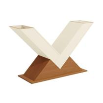 Base Mesa de Jantar Amora BA35 Madeirado s/ Tampo Freijó/Off White - Kappesberg Base Mesa de Jantar Amora BA35 Madeirado s/ Tampo Freijó/Off White - Kappesberg