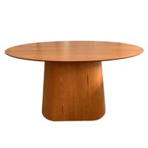 Base Mesa De Jantar Cone Oval Laminada Tampos De 198X122cm Até 260X140cm Marrom
