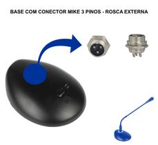 Base Mesa P/Microfone Gooseneck,Conector Mike 3 Pinos,On/Off