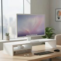 Base Monitor Pc Gamer Prateleira Notebook Computador Suporte Elevatório 100x20x15 Branco ALBERGONI Base Monitor Pc Gamer Prateleira Notebook Computador Suporte Elevatório 100x20x15 Branco ALBERGONI