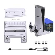 Base Multifuncional Cooler Suporte Vertical Carregador de Controle para Ps5 Fat Slim Pro Base Multifuncional Cooler Suporte Vertical Carregador de Controle para Ps5 Fat Slim Pro