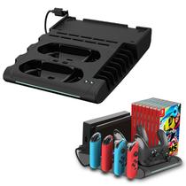 Base Multifuncional Para Nintendo Switch e Switch Oled Carregador Suporte Cooler 2 USB Suporte 8 Jogos - KJH