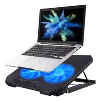 Base Notebook Cooler Ajustável Cor Do Led Azul Ventilação Silenciosa Base Notebook Cooler Ajustável Cor Do Led Azul Ventilação Silenciosa