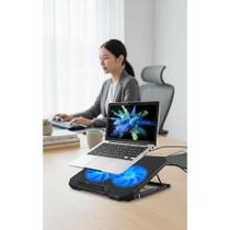 Base Notebook Ref. LED 12-17" 8 Alturas Silenciosa Preto