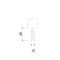 Base para abajur classic cromado e transparente (c)12cm (l)12cm (a)50cm 1xe27 40w - xl8204