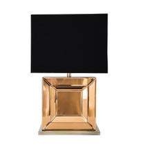 Base para abajur espelho bronze e bronze (c)25cm (l)12cm (a)35cm 1xe27 40w - gl010g - Bella Iluminação