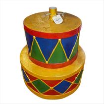 Base Para Árvore de Natal 2 Tambores Em Resina 40cm x 46cm