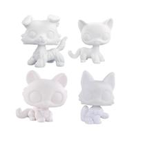 Base para brinquedo de pet DKEMOVLAN, 4 peças, mini figuras brancas