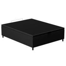 Base para Cama Box Baú Casal 138x188cm Hit I02 Suede Preto - Mpozenato