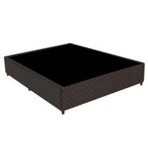 Base Para Cama Box Casal 138cm Poliéster Bordado New York Marrom - Gazin Base Para Cama Box Casal 138cm Poliéster Bordado New York Marrom - Gazin