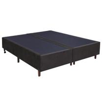 Base Para Cama Box Casal Bipartido 158cm Suede Liso Love Story Hf Marrom- Gazin