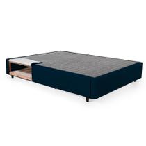 Base para Cama Box Casal Guldi com Guarda Objetos Azul Base para Cama Box Casal Guldi com Guarda Objetos Azul