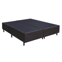 Base Para Cama Box Casal King Size Bipartido 193cm Suede Liso Love Story Hf Marrom- Gazin Base Para Cama Box Casal King Size Bipartido 193cm Suede Liso Love Story Hf Marrom- Gazin