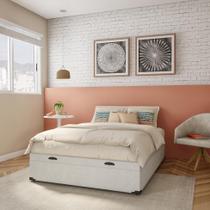 Base para Cama Box Casal Mack com Baú (47x138x188) Branca