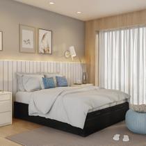 Base para Cama Box Casal Macy com Baú (47x138x188) Preta
