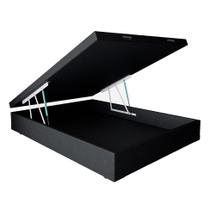 Base para Cama Box Casal Premium com Baú material sintético (47x138x188) Preta Base para Cama Box Casal Premium com Baú material sintético (47x138x188) Preta